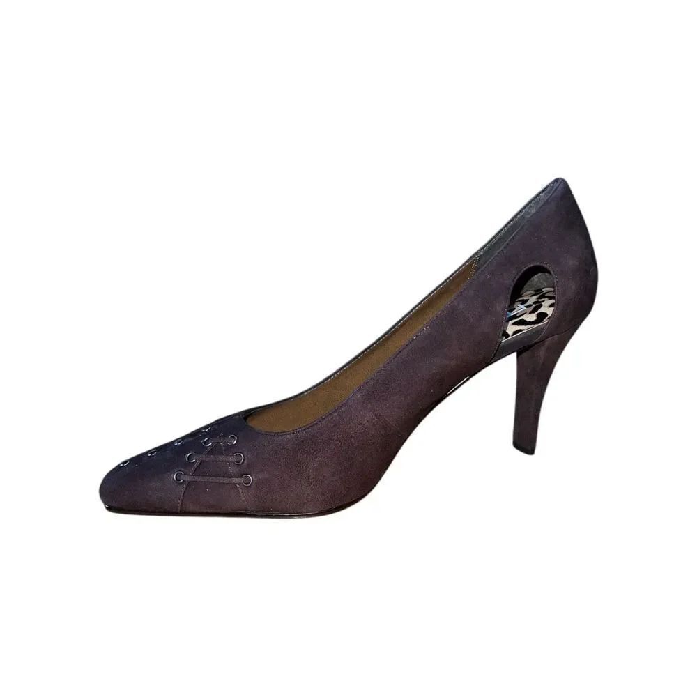 Moda Spana Fiona Brown Cheetah Print Kid Suede Pointed Toe Pumps Wmns Sz 10 NWB